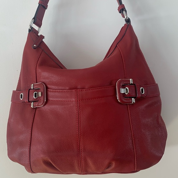 Tignanello Handbags - NWOT Tignanello red genuine leather hobo lab